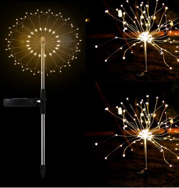New Ground Plug Solar Fireworks Light LED Light String Copper Wire Outdoor Garden Decoration Star Lights Christmas Lights by ShopeSmartly