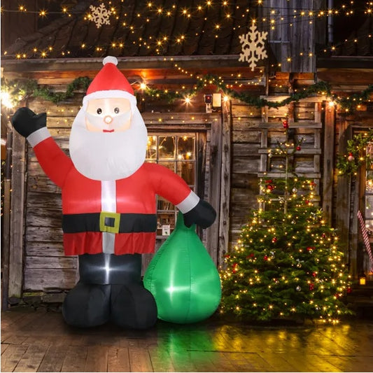 6 FT Lighted Christmas Inflatable Decoration, Inflatable Santa Claus With Large Gift Bag, Funny Blow Up Yard Decorations With Built-in LED Lights For Holiday Party Front Yard Lawn Garden Decor by SHOPEEZONE