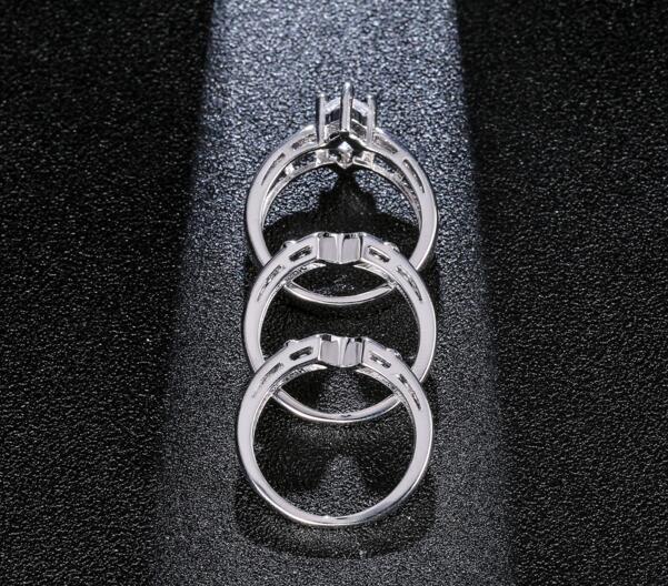 European and American couples combination rings Engagement zircon rings Hot set ring by SHOPEEZONE