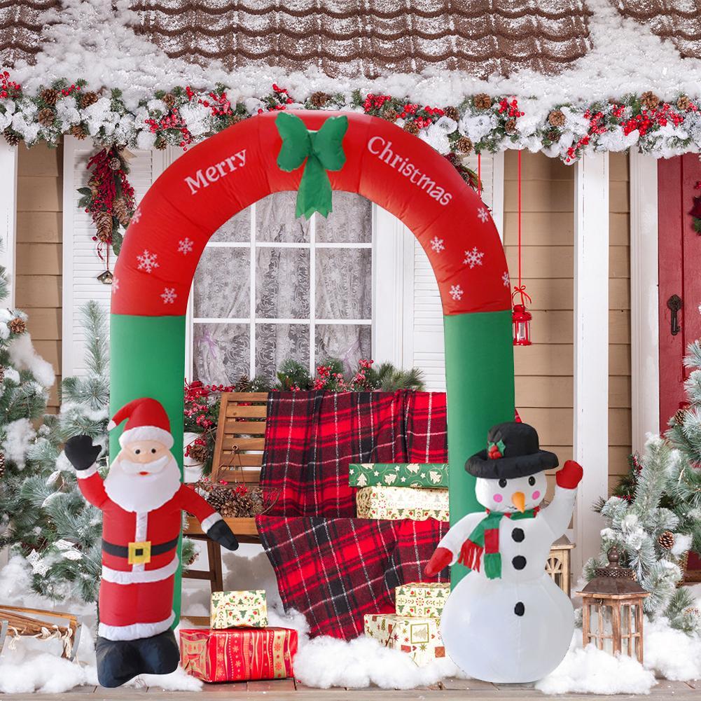 Giant Arch Santa Claus Snowman Inflatable Garden Yard Archway Christmas Ornaments Xmas New Year Festival Party Props Decor by SHOPEEZONE