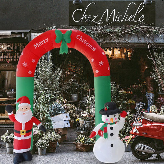 Giant Arch Santa Claus Snowman Inflatable Garden Yard Archway Christmas Ornaments Xmas New Year Festival Party Props Decor by SHOPEEZONE
