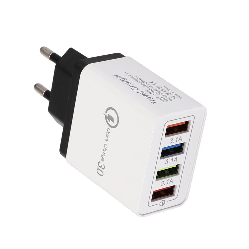 USB Charger Quick Charge 3.0 4 Phone Adapter For Tablet Portable Wall Mobile Charger Fast Charger by SHOPEEZONE