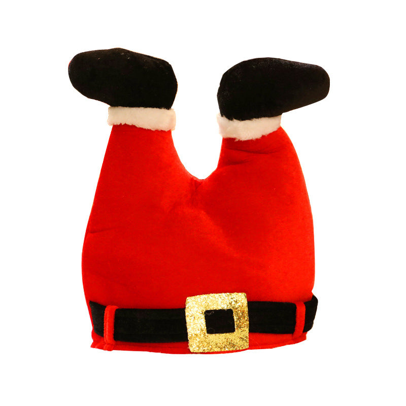 Fancy Christmas Caps Men Women Xmas Trousers Hat Clown Trousers Leg Hat For Party Celebration Home Gift