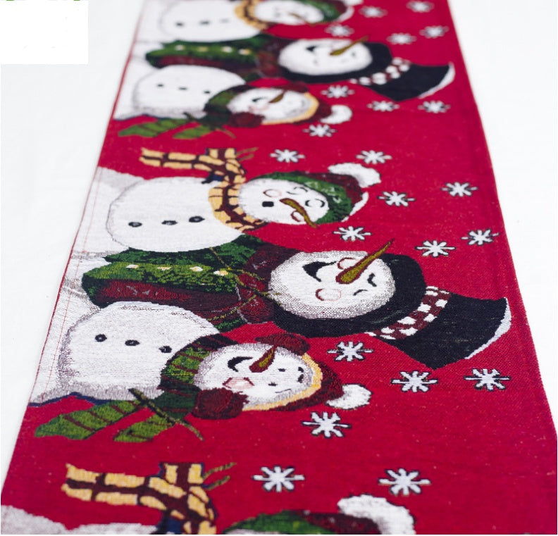 Christmas Elk Snowman Table Runner Merry Christmas Decorations by SHOPEEZONE