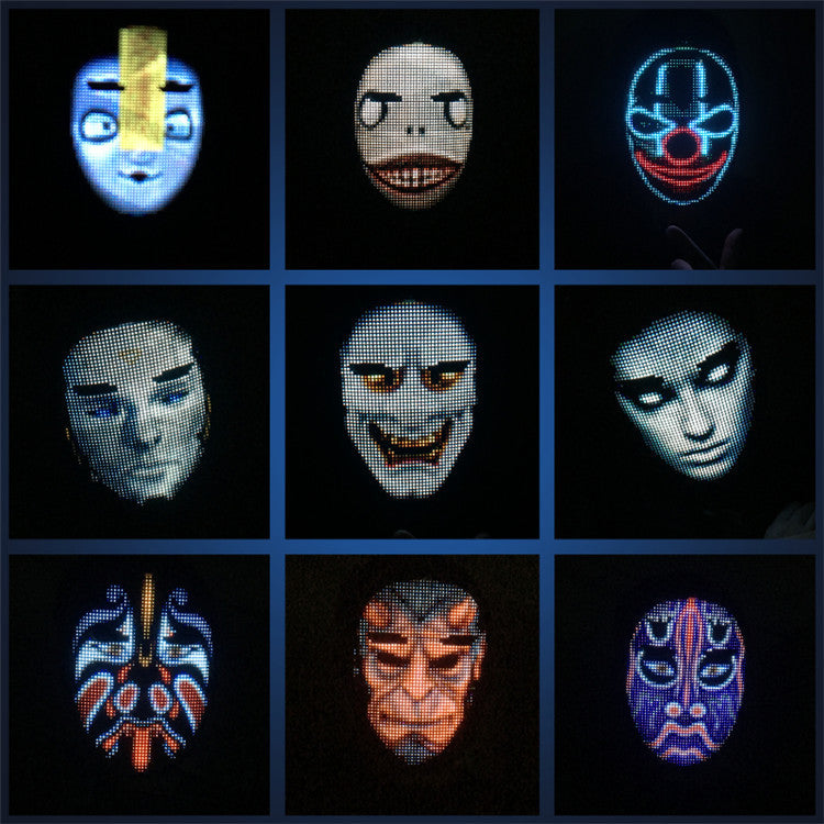New Arrival LED Mask Face-changing Glowing Mask APP Control DIY Shining Mask for Holiday DJ Party Carnival by SHOPEEZONE