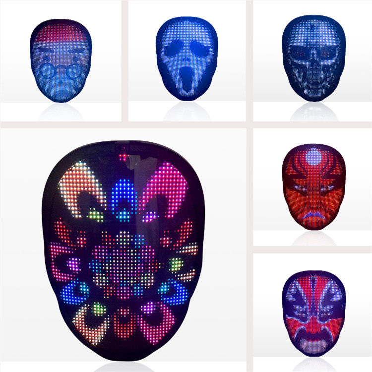 New Arrival LED Mask Face-changing Glowing Mask APP Control DIY Shining Mask for Holiday DJ Party Carnival by SHOPEEZONE