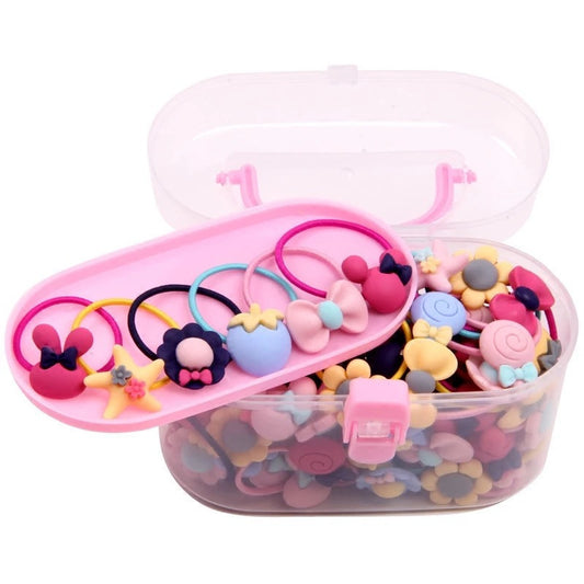 Children's Hair Rope Princess Hair Ring Storage Portable Boxed Hair Accessories Have Good Elasticity Cartoon Rubber Band Headdress by SHOPEEZONE
