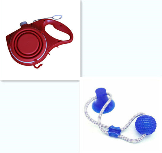 Colorful Dog Leash With Water Bottle, Cup And Pet Rope