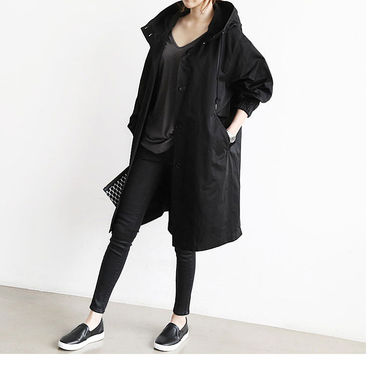 Women Windbreaker Jacket Casual Loose Button Pockets Hooded Quick Dry Windproof Waterproof Clothes For Outdoor Hiking Camping by SHOPEEZONE