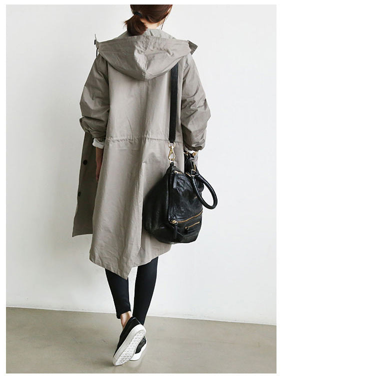 Women Windbreaker Jacket Casual Loose Button Pockets Hooded Quick Dry Windproof Waterproof Clothes For Outdoor Hiking Camping by SHOPEEZONE