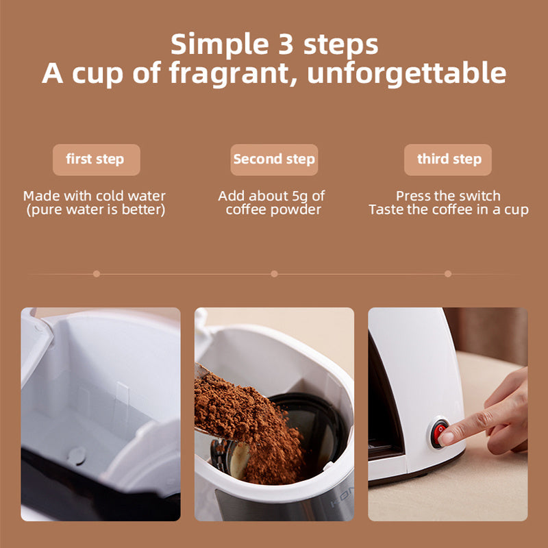 New Coffee Machine Fully Automatic Home Office Mini American Small Portable Coffee Maker by SHOPEEZONE