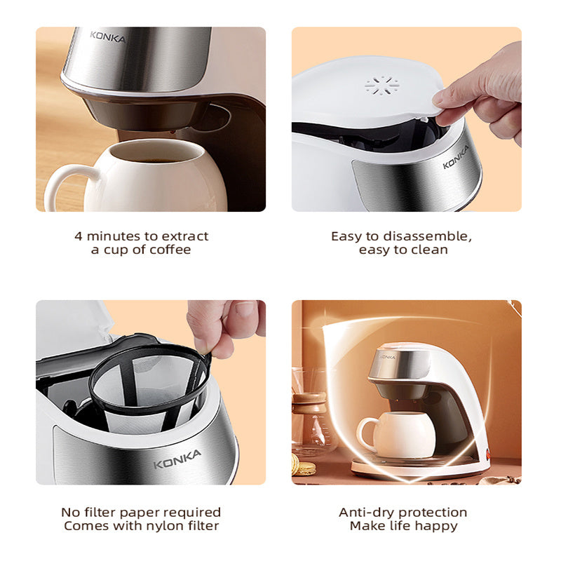 New Coffee Machine Fully Automatic Home Office Mini American Small Portable Coffee Maker by SHOPEEZONE