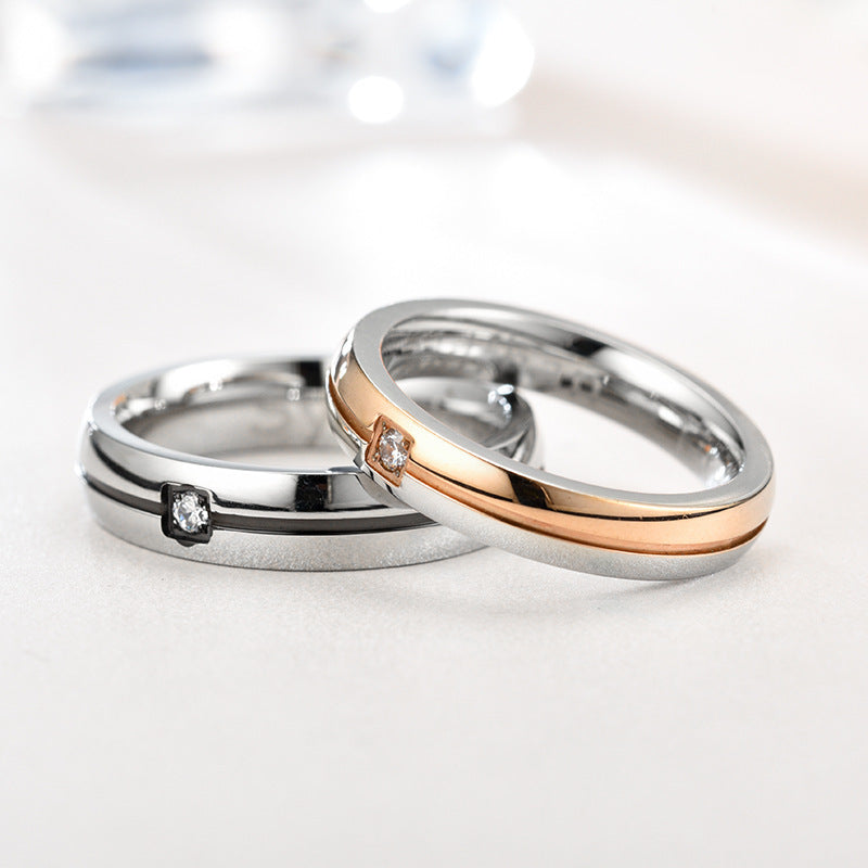 Titanium Rings Simplicity Cubic Zirconia by SHOPEEZONE