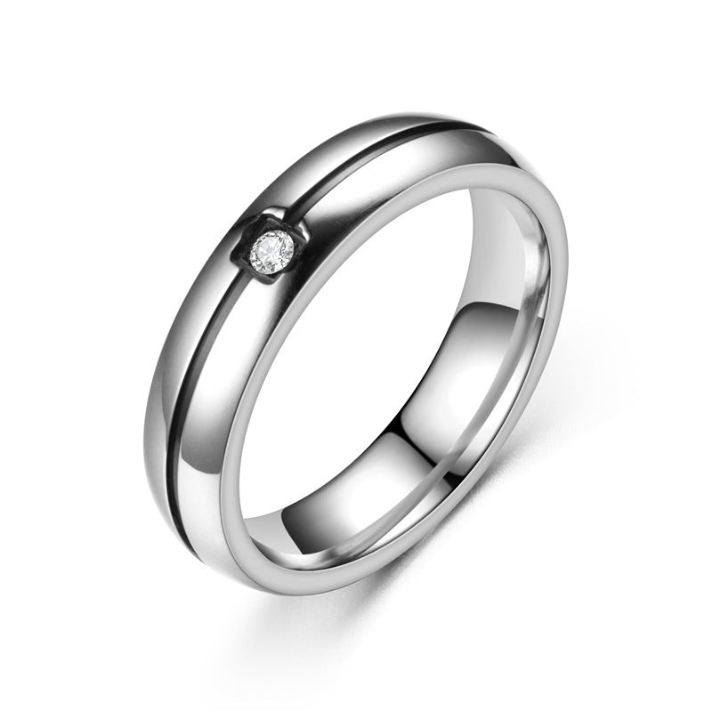 Titanium Rings Simplicity Cubic Zirconia by SHOPEEZONE