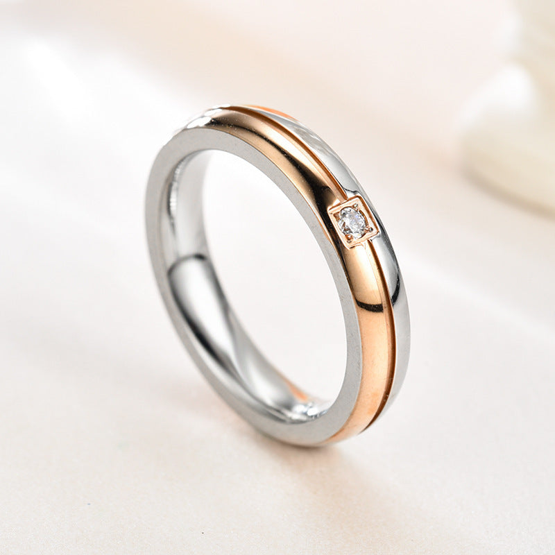 Titanium Rings Simplicity Cubic Zirconia by SHOPEEZONE