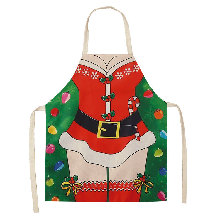 Christmas Apron Custom Logo Anime Cartoon Kitchen Home Apron Linen Polyester New Apron