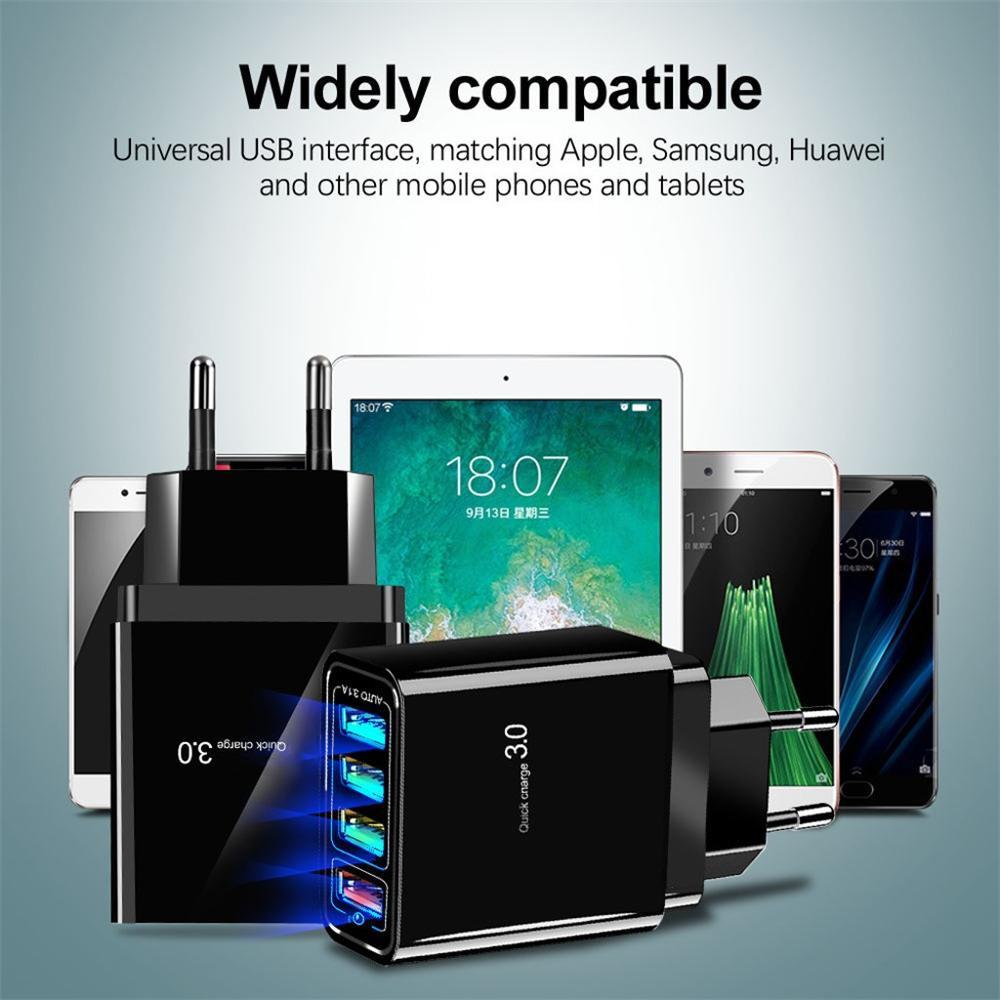 Illuminated 4USB Mobile Phone Charger 3A Charging Head by SHOPEEZONE