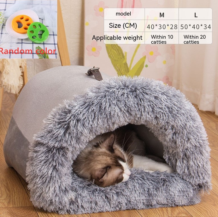 New Splice Portable Pet Nest Portable Autumn And Winter Warm Dog Nest Moisture-proof Long Fur Cat Nest Cross Border Pet Nest by SHOPEEZONE