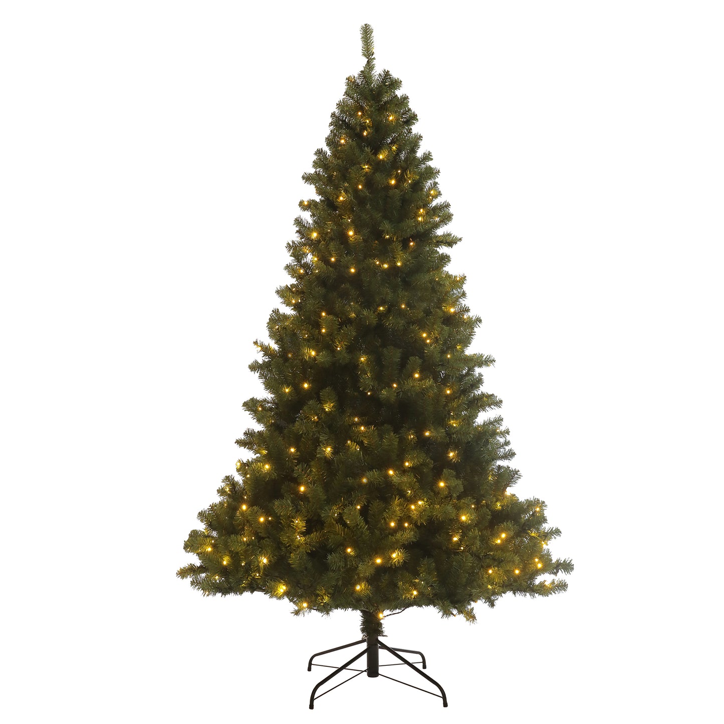 Pre-lit Christmas Tree 6ft Artificial Hinged Xmas Tree with Foldable Stand