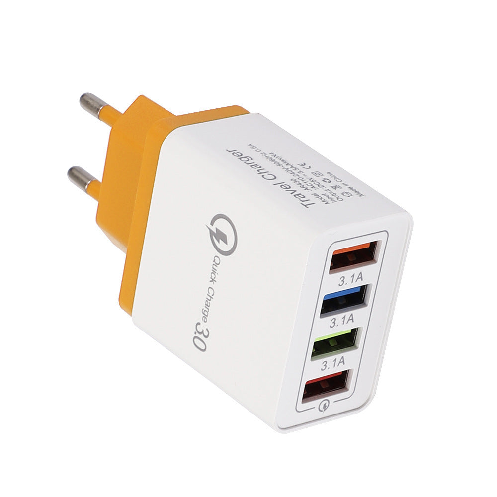 USB Charger Quick Charge 3.0 4 Phone Adapter For Tablet Portable Wall Mobile Charger Fast Charger by SHOPEEZONE