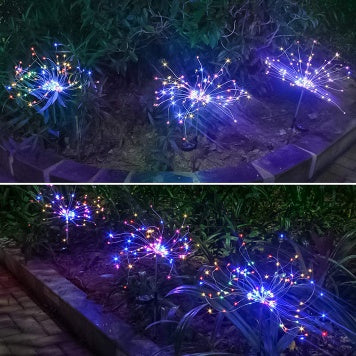 New Ground Plug Solar Fireworks Light LED Light String Copper Wire Outdoor Garden Decoration Star Lights Christmas Lights by ShopeSmartly