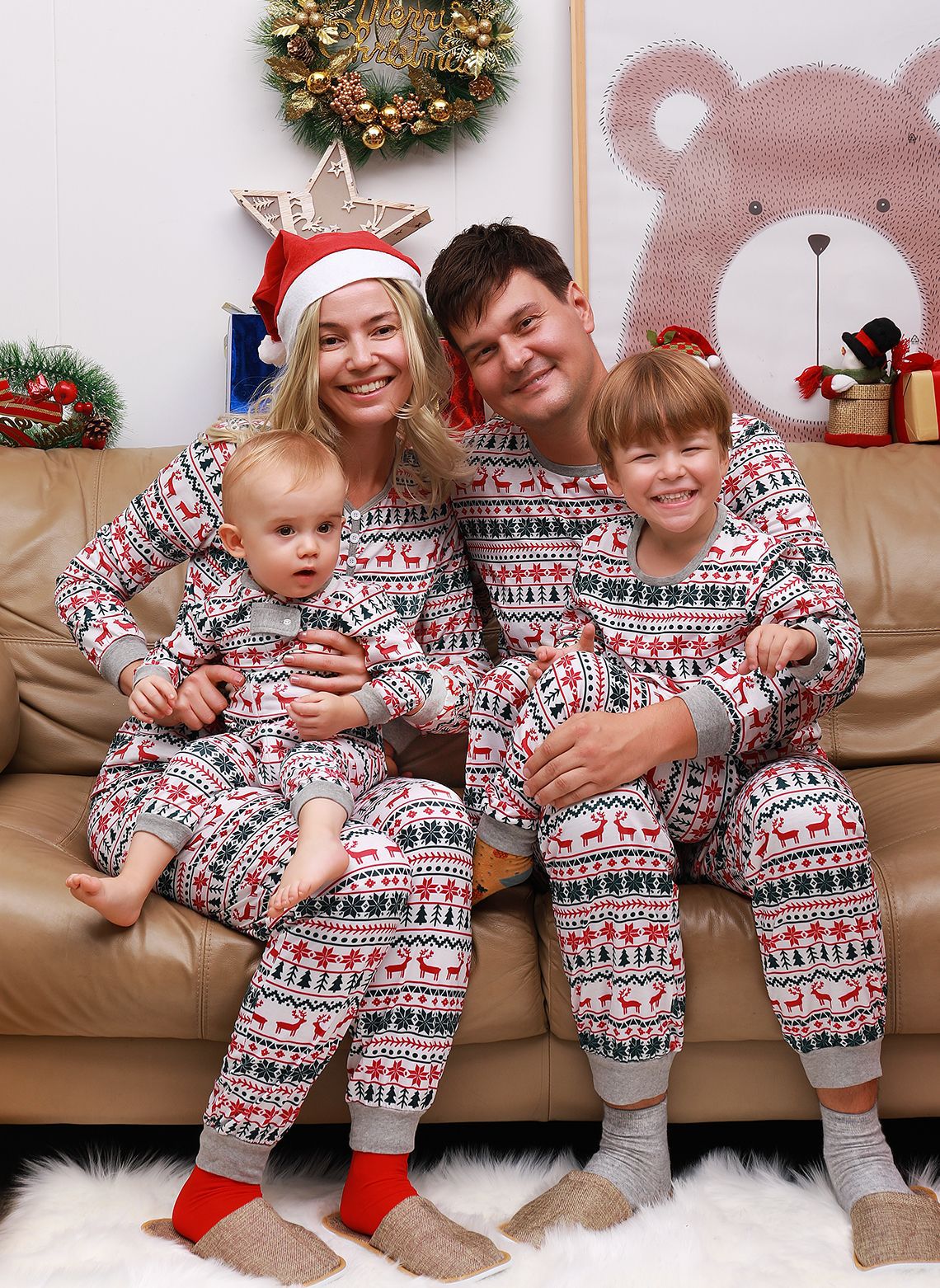 Hot Selling European And American Christmas New Parent-child Outfit Home Suit Pajamas