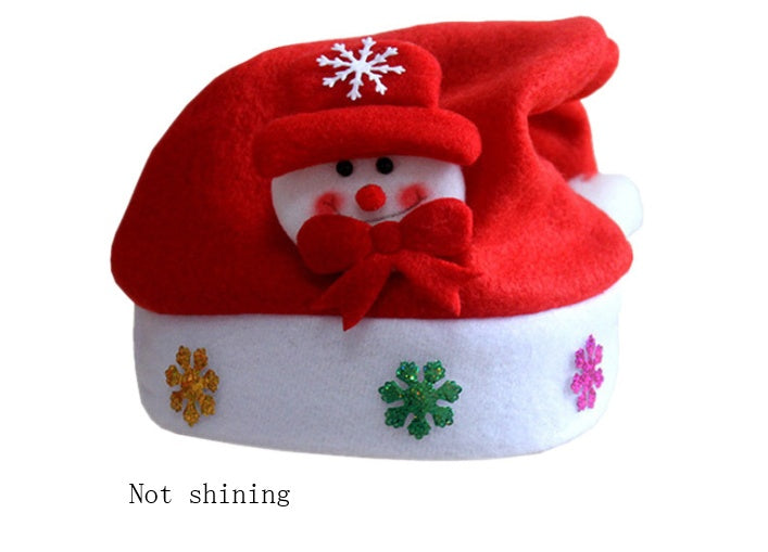 Christmas Decorations Non-woven Cartoon Applique Luminous Hat by SHOPEEZONE
