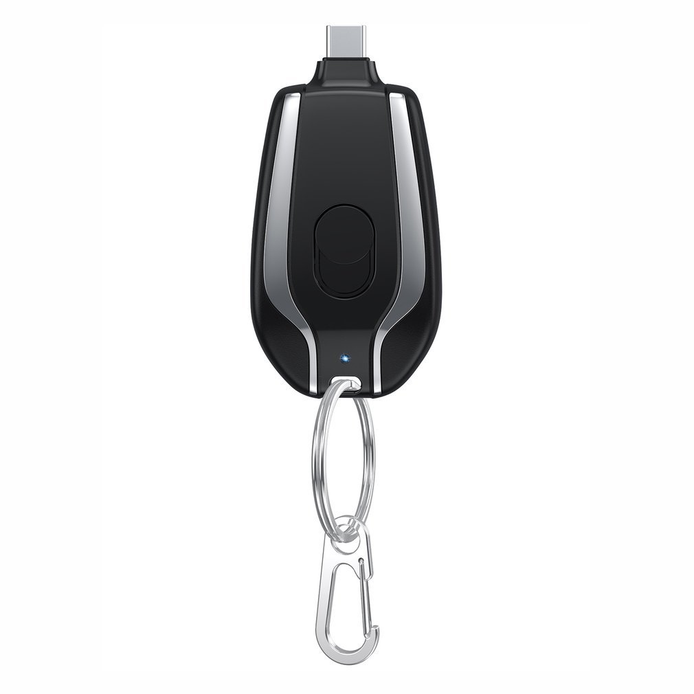 1500mAh Mini Power Emergency Pod Keychain Charger With Type-C Ultra-Compact Mini Battery Pack Fast Charging Backup Power Bank by SHOPEEZONE