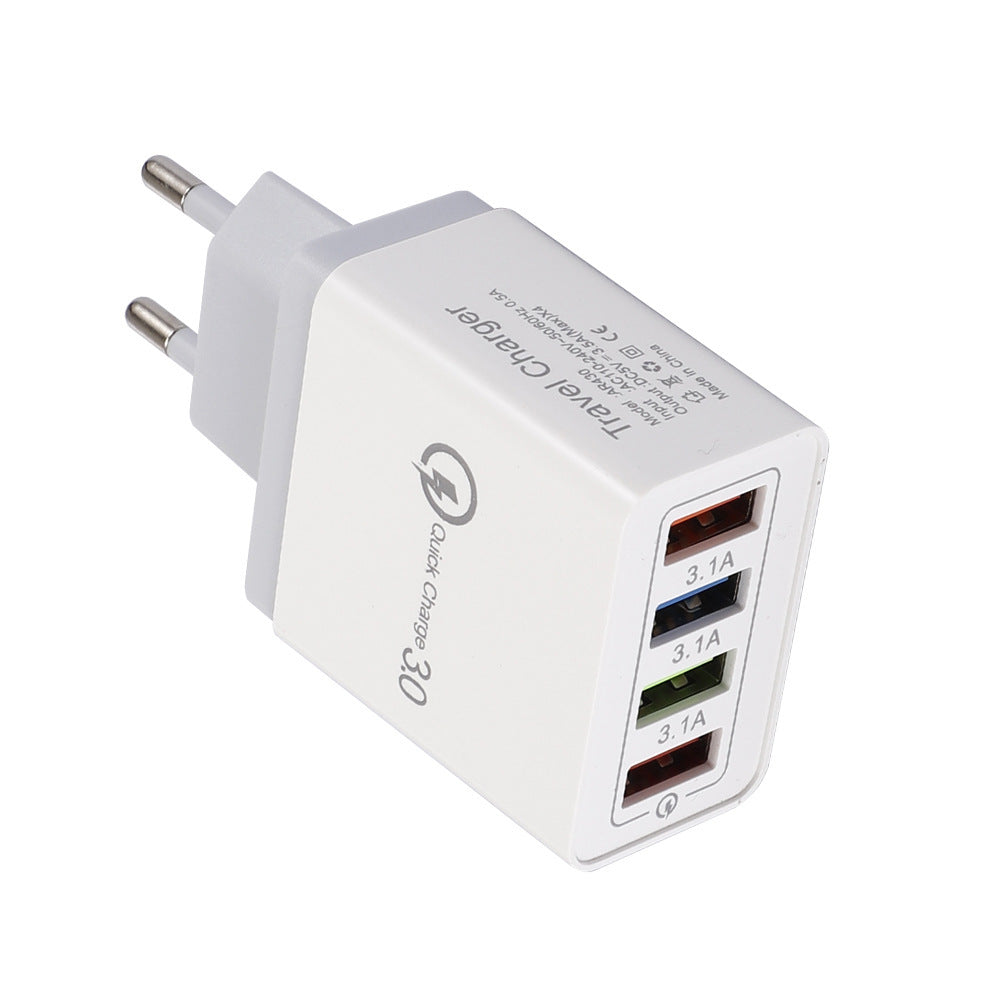 USB Charger Quick Charge 3.0 4 Phone Adapter For Tablet Portable Wall Mobile Charger Fast Charger by SHOPEEZONE