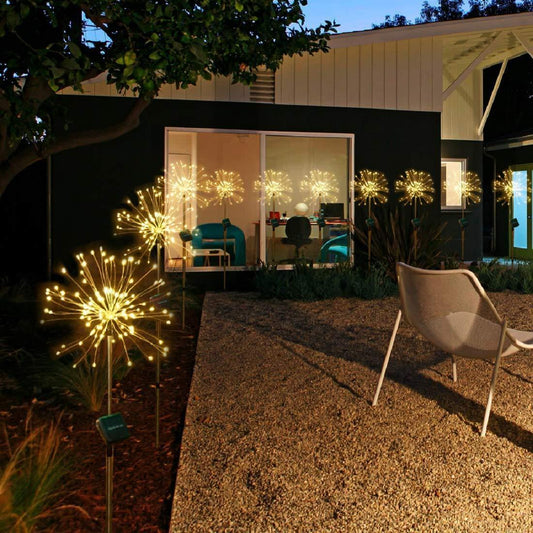 New Ground Plug Solar Fireworks Light LED Light String Copper Wire Outdoor Garden Decoration Star Lights Christmas Lights by ShopeSmartly