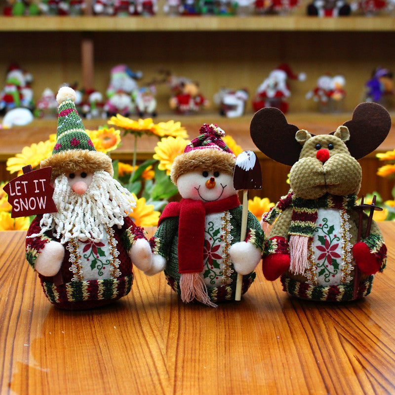 Christmas Elk Santa Claus Snowman Christmas Decorations by SHOPEEZONE