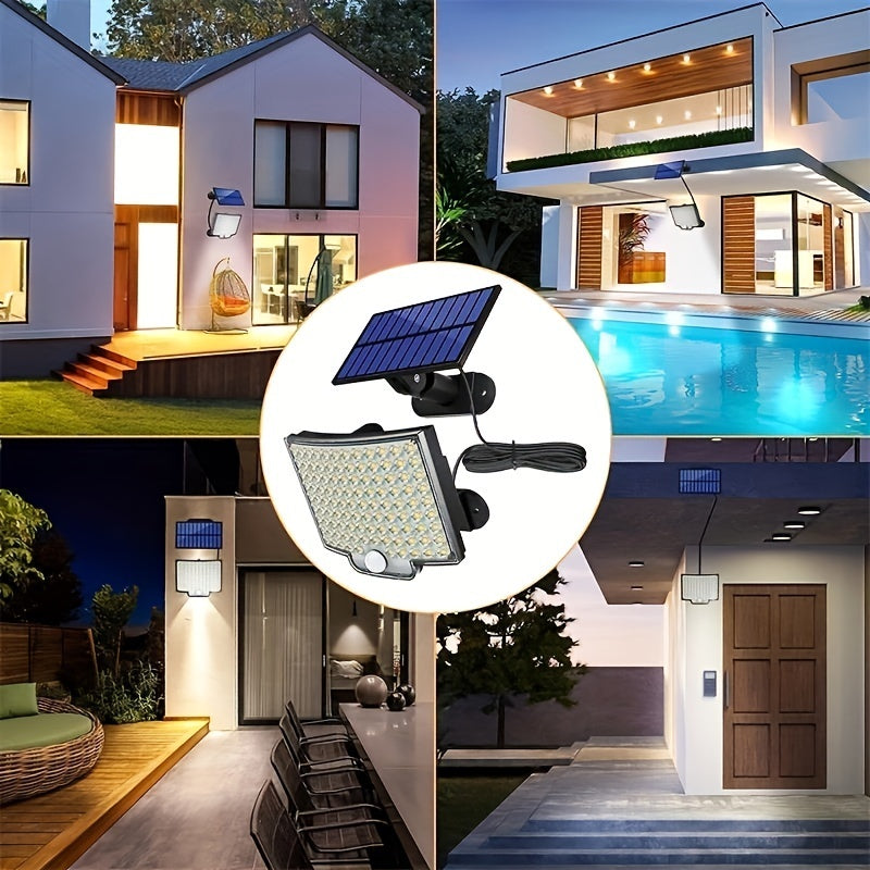 106LED Split Solar Light Outdoor Waterproof With Motion Sensor Floodlight Remote Control 3 Modes For Patio Garage by SHOPEEZONE