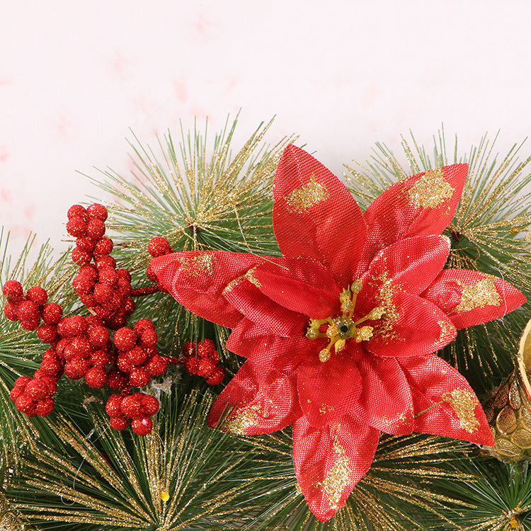 Christmas Wreath Clover Wreath Natural Pine Decorative Christmas Garland with Frost by SHOPEEZONE