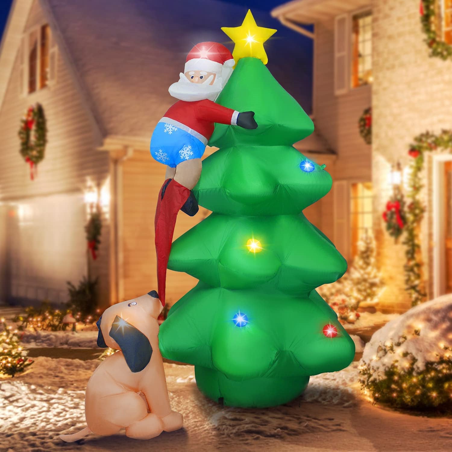 Giant Arch Santa Claus Snowman Inflatable Garden Yard Archway Christmas Ornaments Xmas New Year Festival Party Props Decor by SHOPEEZONE