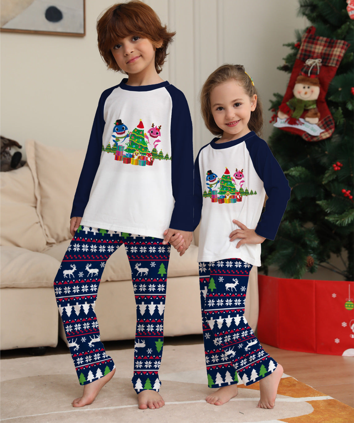 Family Matching Christmas Pajamas Set Xmas Long Sleeve Sleepwear Nightwear For Couples Kids Baby by SHOPEEZONE