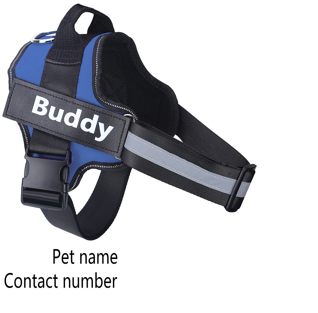 Personalized Dog Harness NO PULL Reflective Breathable Adjustable Pet Harness Vest For Small Large Dog Custom Patch Pet Supplies by SHOPEEZONE