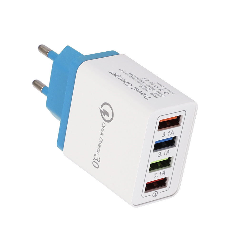 USB Charger Quick Charge 3.0 4 Phone Adapter For Tablet Portable Wall Mobile Charger Fast Charger by SHOPEEZONE