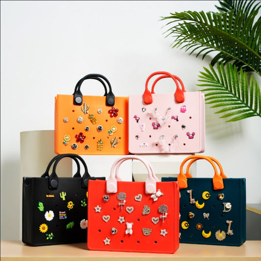 Waterproof EVA Handbag Punching Women's Tote Bags With Shoulder Strap For Women Hand Tote Bag Beach Bag by ShopeeZone