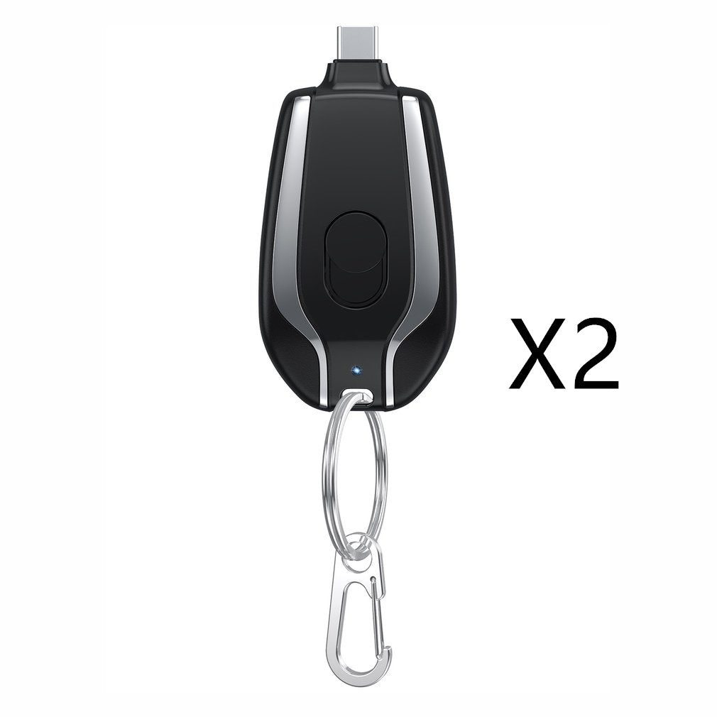 1500mAh Mini Power Emergency Pod Keychain Charger With Type-C Ultra-Compact Mini Battery Pack Fast Charging Backup Power Bank by SHOPEEZONE