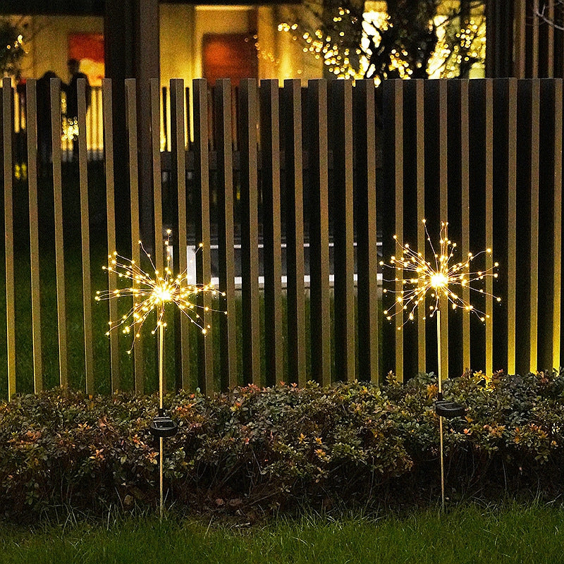New Ground Plug Solar Fireworks Light LED Light String Copper Wire Outdoor Garden Decoration Star Lights Christmas Lights by ShopeSmartly