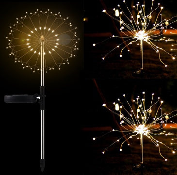 New Ground Plug Solar Fireworks Light LED Light String Copper Wire Outdoor Garden Decoration Star Lights Christmas Lights by ShopeSmartly