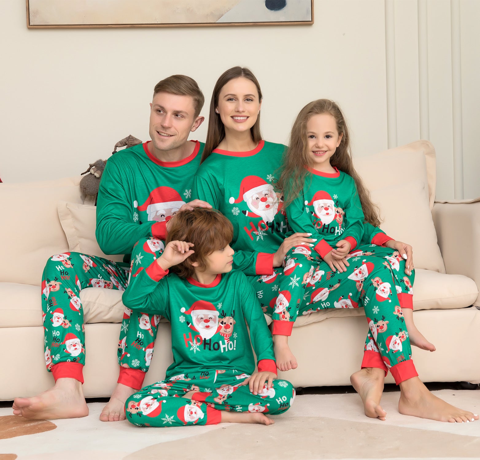 Christmas Pajamas For Family Matching Family Christmas PJs Sets Santa Claus Printed Top Sleepwear by SHOPEEZONE