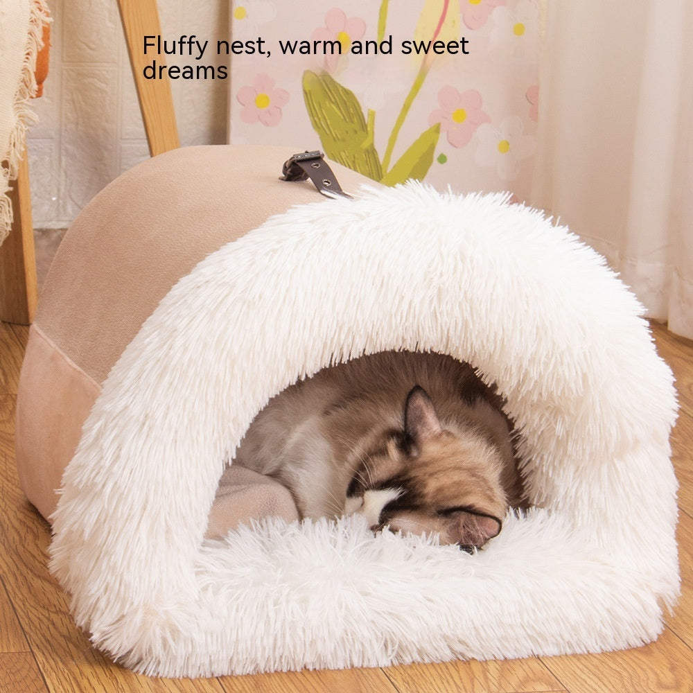 New Splice Portable Pet Nest Portable Autumn And Winter Warm Dog Nest Moisture-proof Long Fur Cat Nest Cross Border Pet Nest by SHOPEEZONE