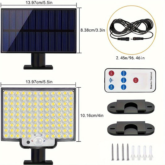 106LED Split Solar Light Outdoor Waterproof With Motion Sensor Floodlight Remote Control 3 Modes For Patio Garage by SHOPEEZONE