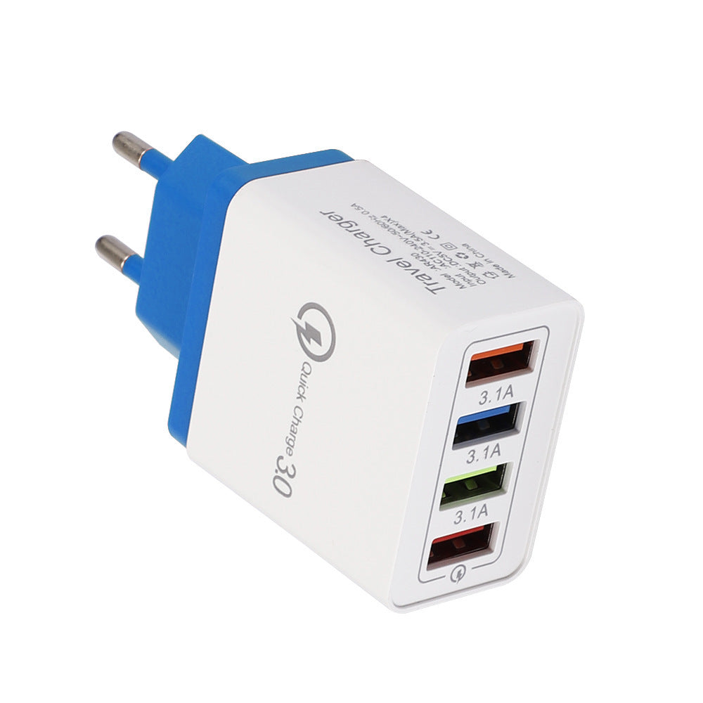 USB Charger Quick Charge 3.0 4 Phone Adapter For Tablet Portable Wall Mobile Charger Fast Charger by SHOPEEZONE