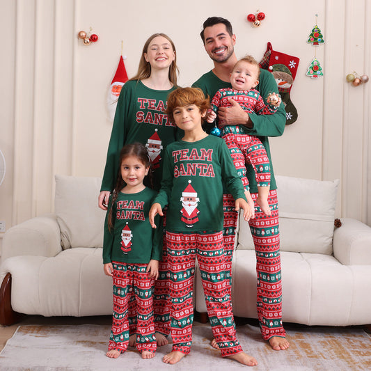 2024 Autumn And Winter Cross-border Europe And The United States Boys And Girls Women's Clothing Men's Long Sleeve Trousers New Cross-border Wansheng Family Suit