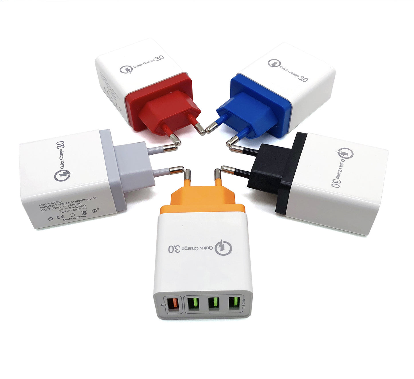 USB Charger Quick Charge 3.0 4 Phone Adapter For Tablet Portable Wall Mobile Charger Fast Charger by SHOPEEZONE