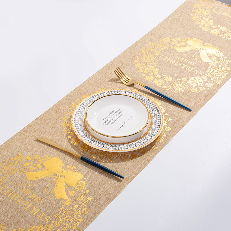 Christmas Elk Snowman Table Runner Merry Christmas Decorations by SHOPEEZONE