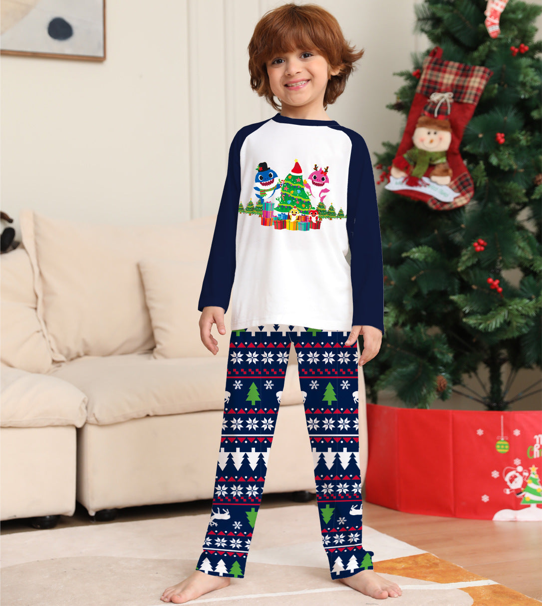 Family Matching Christmas Pajamas Set Xmas Long Sleeve Sleepwear Nightwear For Couples Kids Baby by SHOPEEZONE