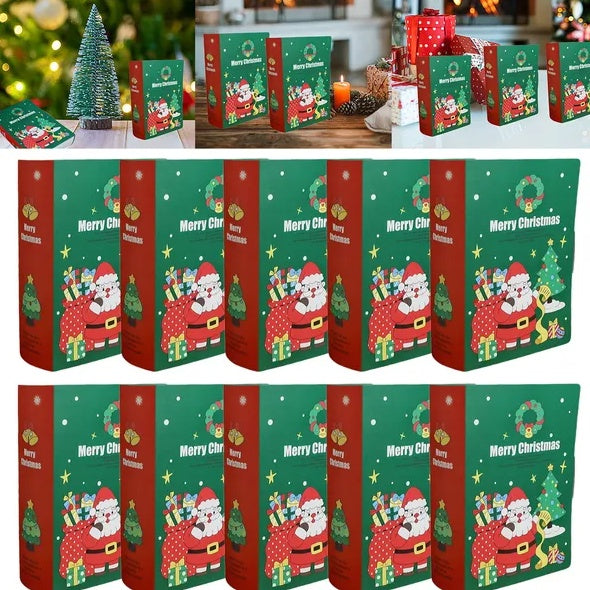10 Pcs Christmas Candy Boxes Merry Christmas Santa Claus Xmas Tree Storybook Box Cookie Goodie Paper Treat Box For Christmas Gift Wrapping Holiday Party Supplies by ShopeeZone